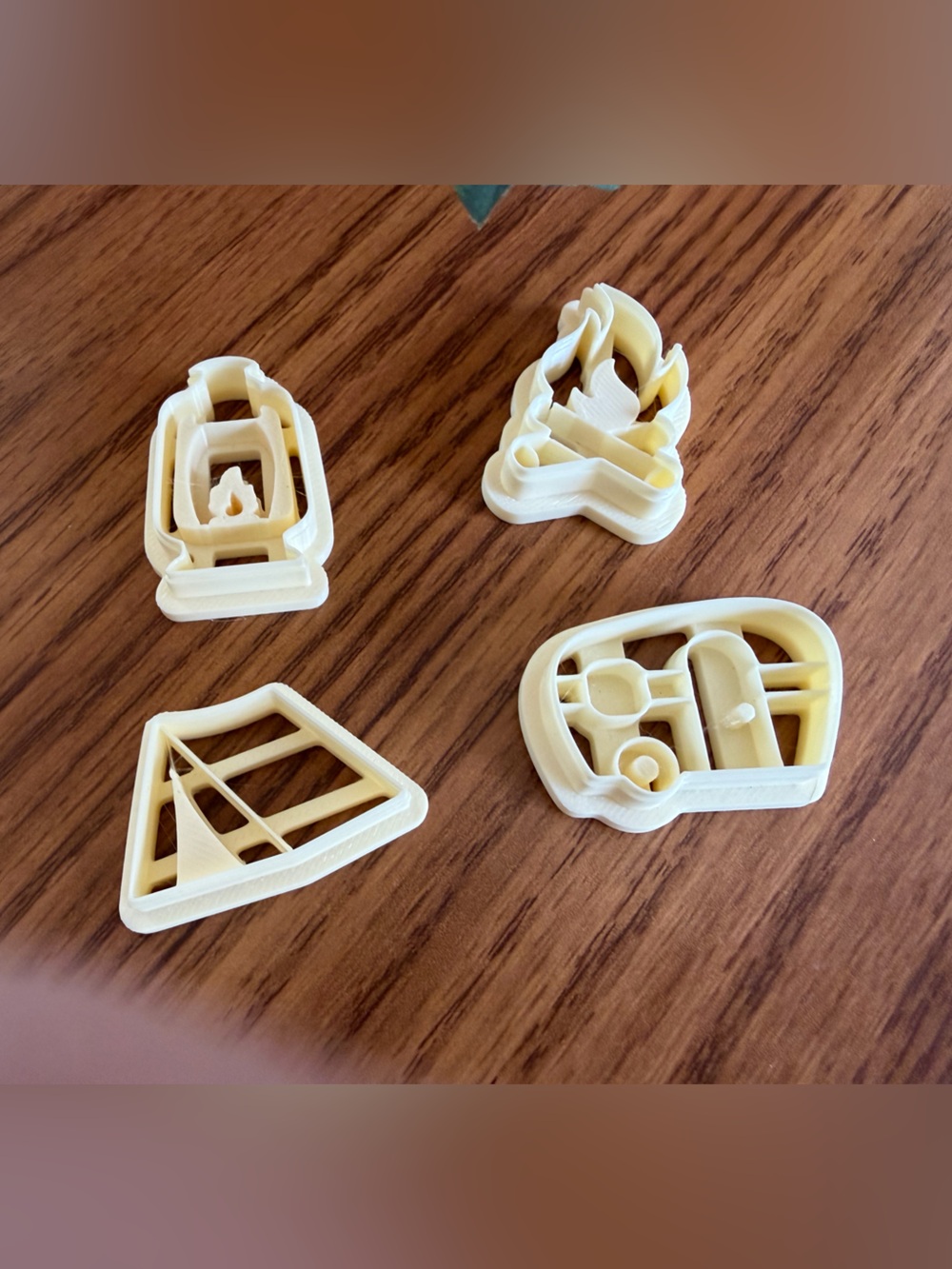 Set of 4 Cream camping themed polymer clay cutters